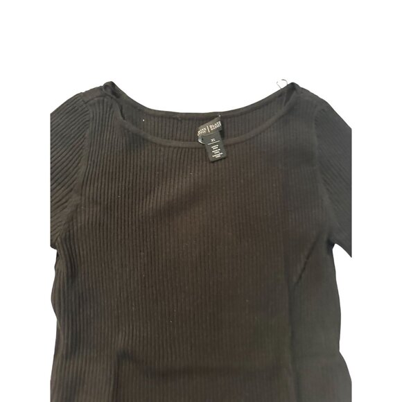 WHITE HOUSE BLACK MARKET WHBM Black Long Sleeve Asymmetrical Trim Blouse Sz XS - Picture 7 of 7